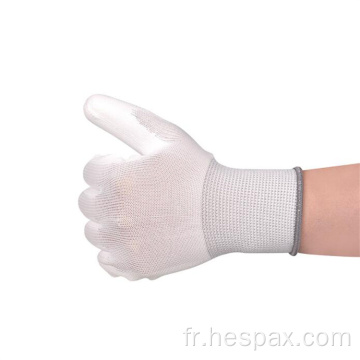 HESPAX Factory Custom White Pu Labour de travail Gants de travail